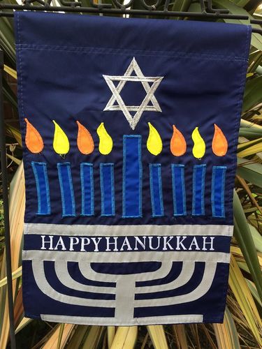 Happy Hanukkah Decorative Garden Flag 12"x18"