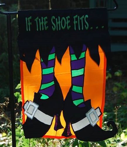 If the Shoe Fits Halloween Garden Flag 12"x18"