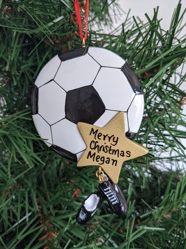 Football Star Player Personalised Christmas Decoration