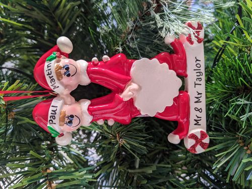 Close Friends Same Sex Male Couple Personalised Christmas Decoration