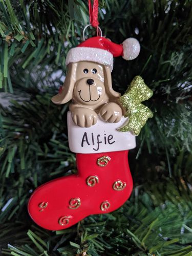 Dog Stocking Personalised Christmas Decoration