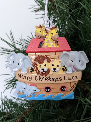 Noah's Ark Personalised Christmas Decoration