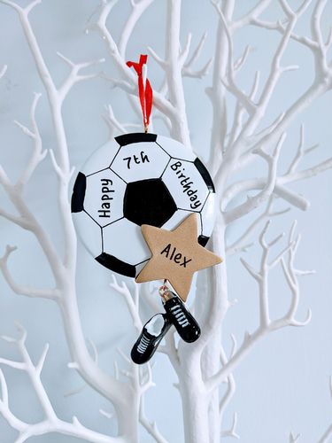 Football Star Player Personalised Christmas Decoration