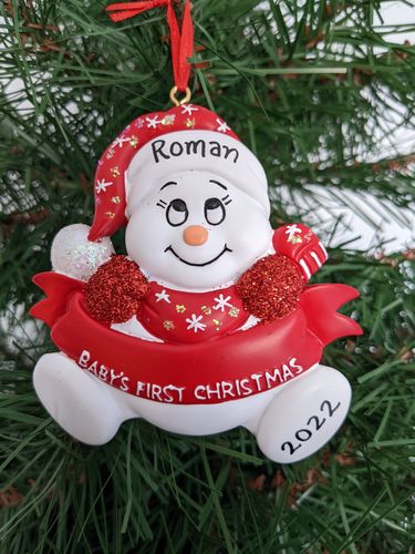 Snowbaby Baby's 1st Christmas Personalised Christmas Decoration