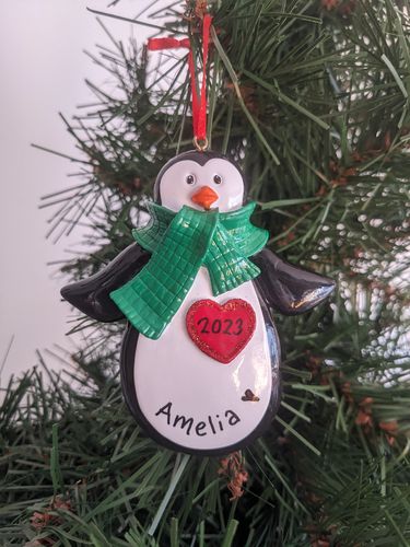 Penguin Personalised Christmas Decoration