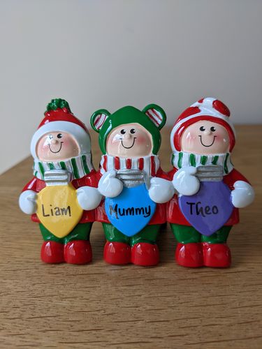 Christmas Lights Family of 3 Personalised Freestanding Christmas Decoration
