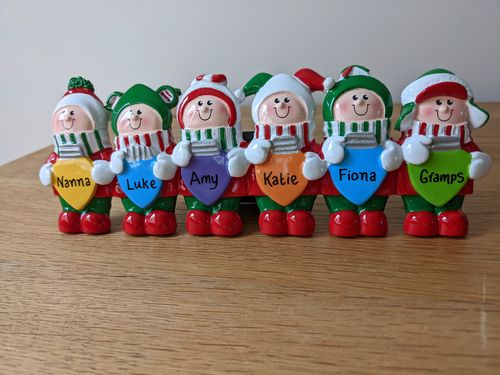 Christmas Lights Family of 6 Personalised Freestanding Christmas Decoration