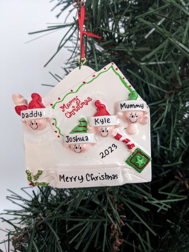 Christmas Letter Family of 4 Personalised Christmas Decoration