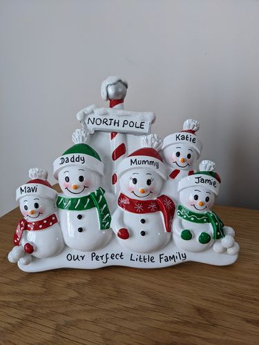 North Pole Family of 5 Personalised Freestanding Christmas Decoration