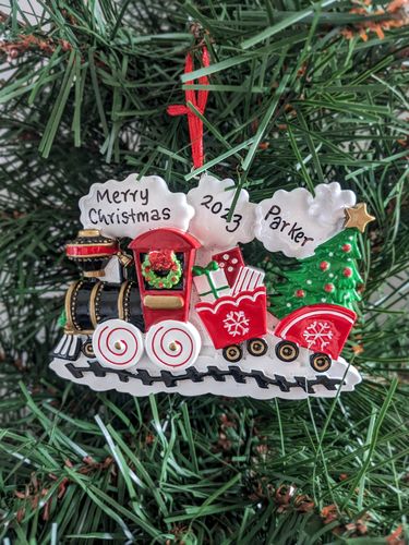 Nostalgic Steam Train Personalised Christmas Decoration